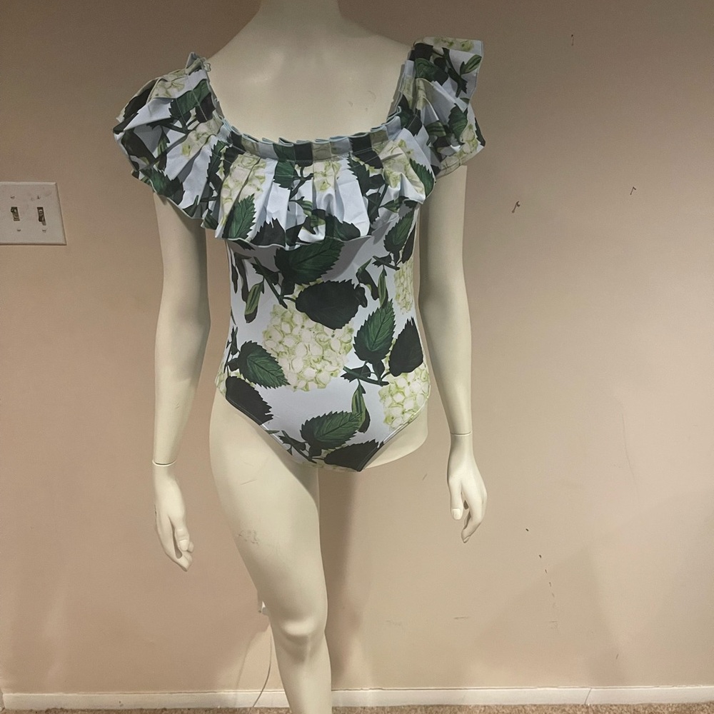 Floral Ruffle Off-Shoulder Swimsuit